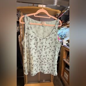 LOFT Sage Floral Sleeveless Blouse 🌿✨ Size M